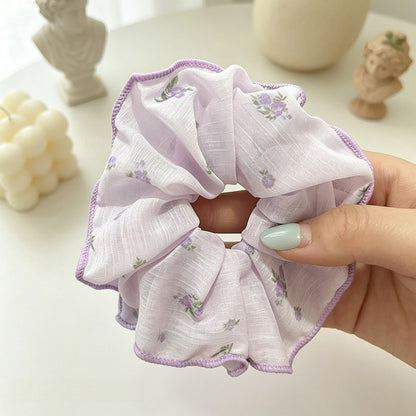 Gifty - Simple Flower Print Polyester Scrunchie