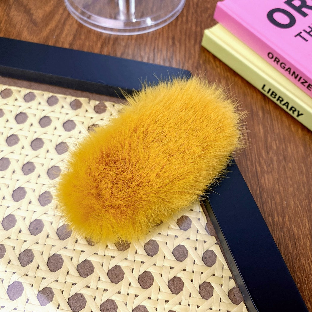 Beau - Soft Plush Solid Geometric Hair Clip