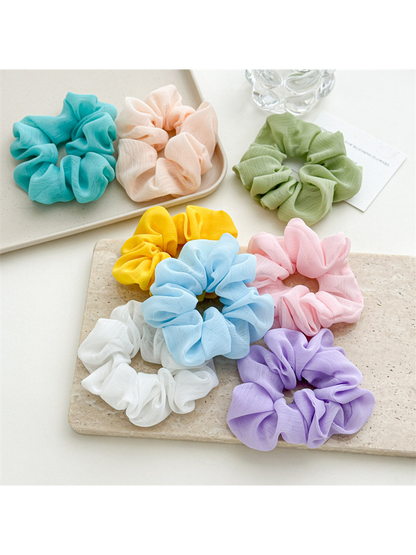 Gifty - Solid Color Chiffon Look Hair Scrunchie