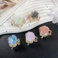 Beau - Mini Glitter Rose Design Claw Clip