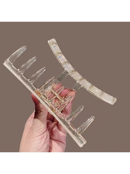 Beau - PVC Heart Detail Bar Style Claw Clip