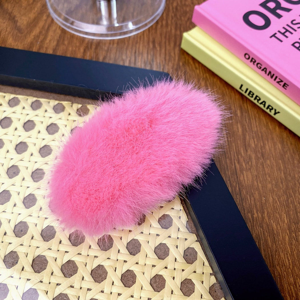 Beau - Soft Plush Solid Geometric Hair Clip
