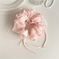 Gifty - Sweet Ruffled Bow Ribbon Ponytail Scrunchie