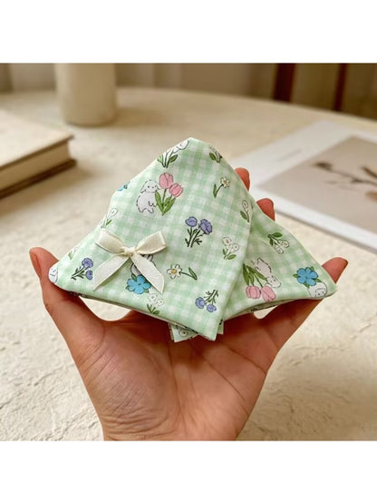 Beau - Bow Floral Rabbit Print Fabric Claw Clip