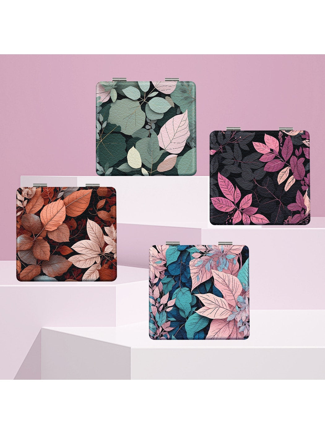 Mirroray - Square Leaf Pattern Portable Folding Mirror