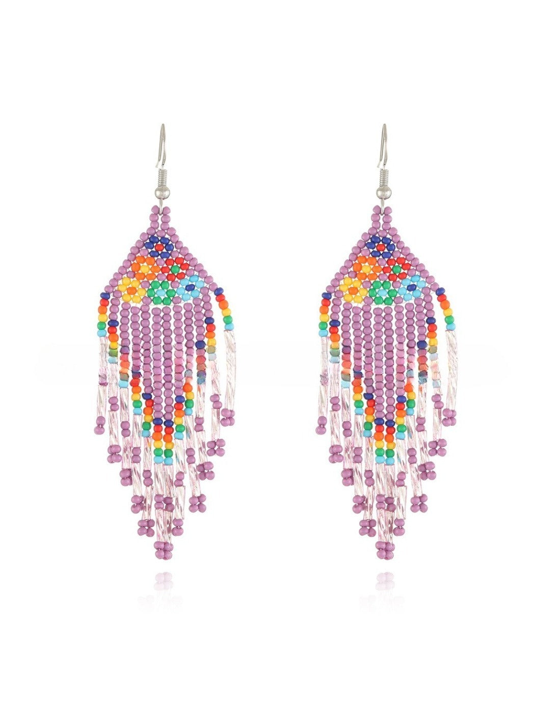 Earedge - Floral Tassel Drop Earrings