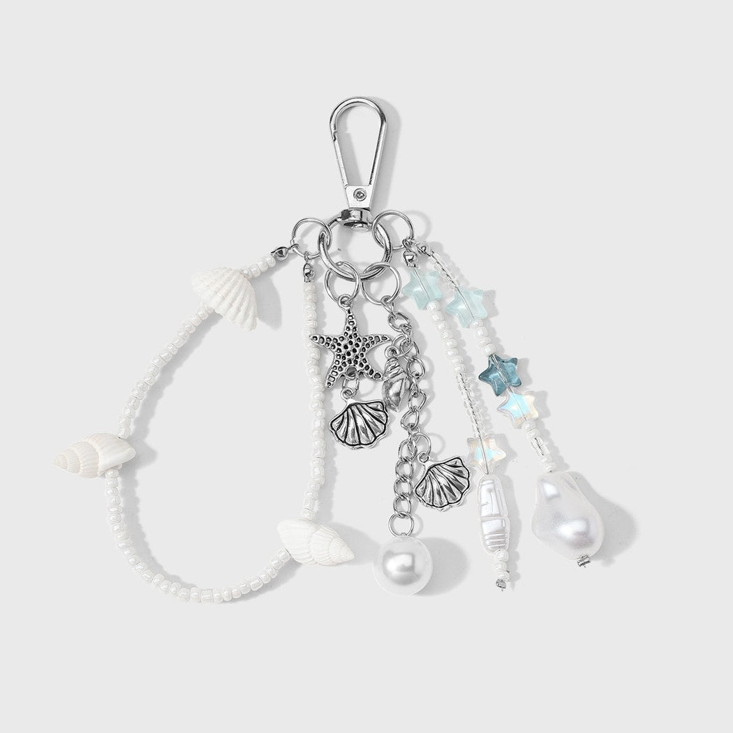 Keypus - Muted Ocean Motif Beaded Keychain