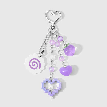 Keypus - Sweet Purple Heart and Key Keychain