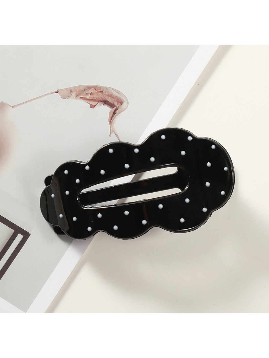 Beau - Polka Dot Cloud Shape PC Duckbill Hair Clip