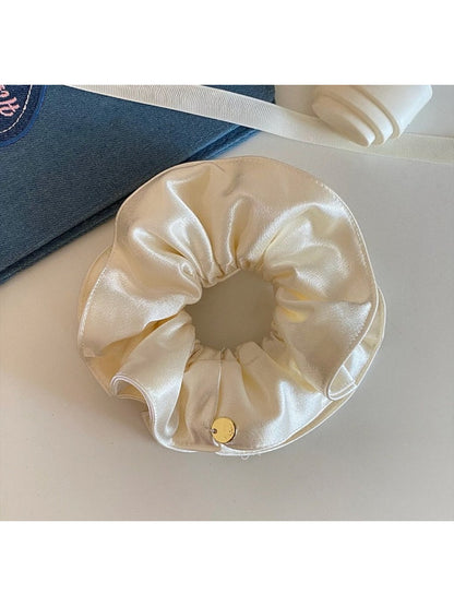 Gifty - Elegant Double Layer Ruched Satin Scrunchie