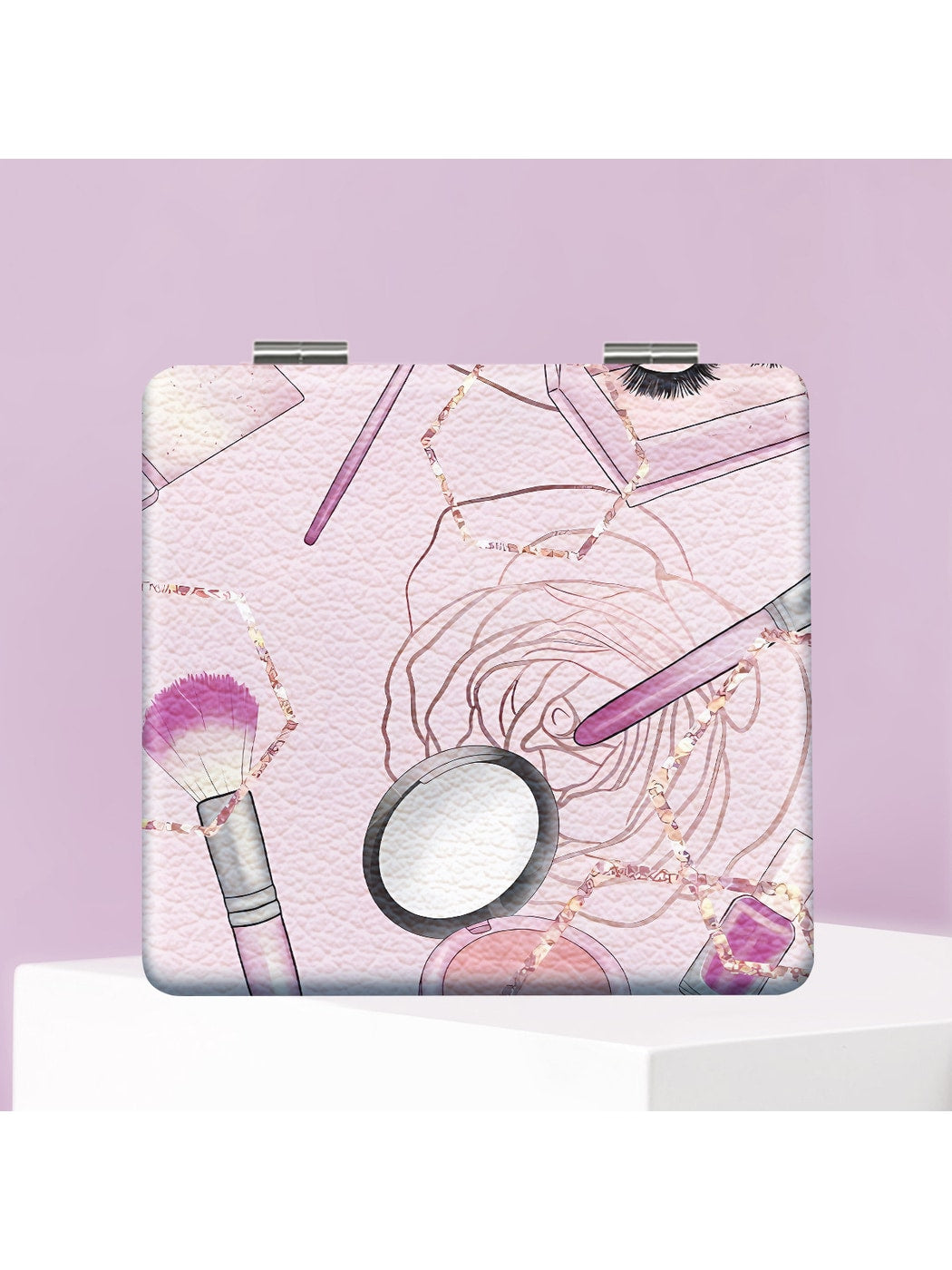 Mirroray - Decorative Printed Glass Folding Makeup Mirror