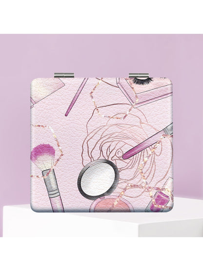 Mirroray - Decorative Printed Glass Folding Makeup Mirror