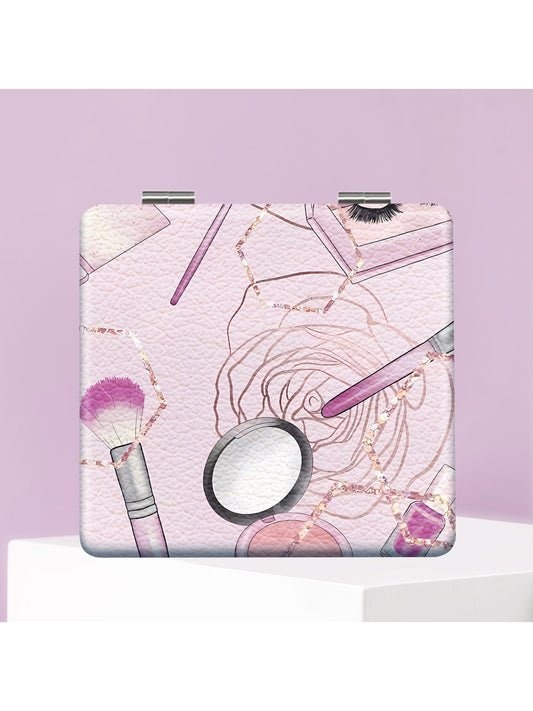 Mirroray - Decorative Printed Glass Folding Makeup Mirror