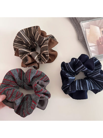 Gifty - Stylish Knitted Stripe Patchwork Scrunchies