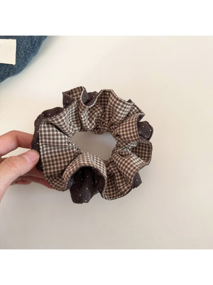 Gifty - Trendy Plaid Polka Dot Scrunchie