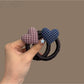 Gifty - Plaid Heart Pattern Polyester Hair Tie