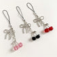 Keypus - Alloy Plastic Cherry Bow Lanyard Keychain