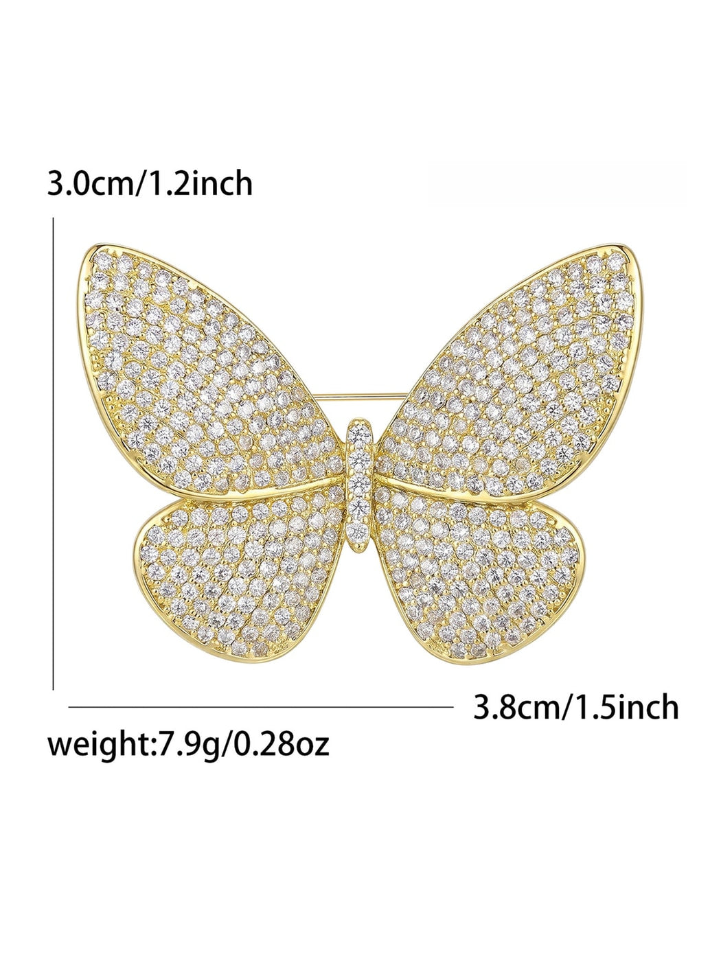 Brovia - Pave Style Butterfly Fashion Brooch