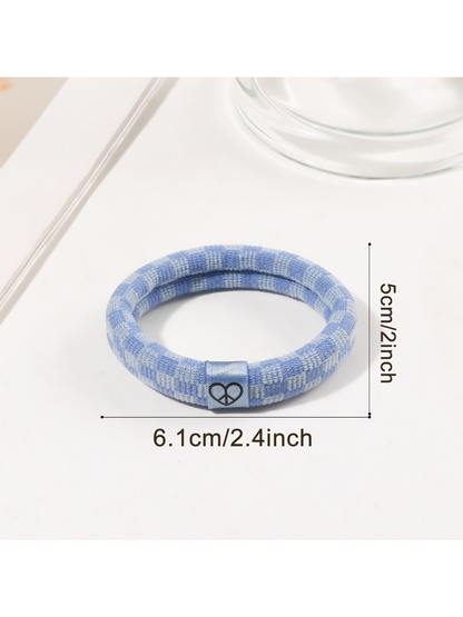 Gifty - Plaid High Elastic Ponytail Hair Tie