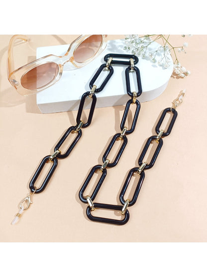 Velra - Minimalist Black Chain Style Eyeglass Strap