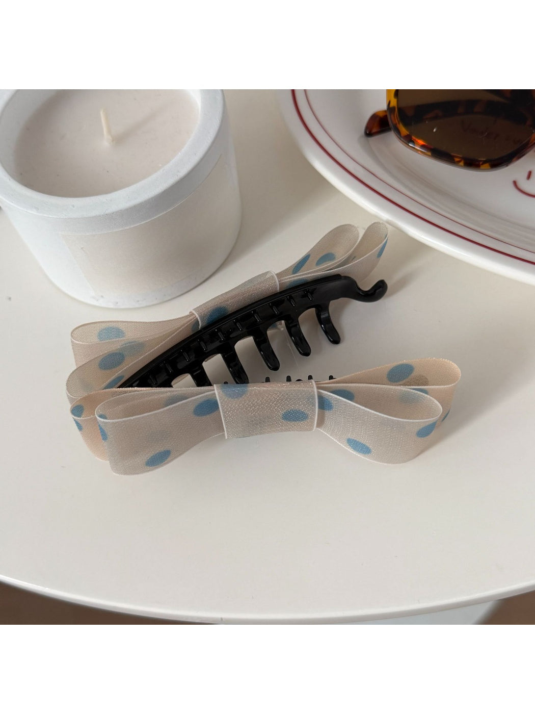 Beau - Sweet Bowknot Polka Dot Banana Clip