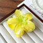 Beau - Glossy Flower Shape Plastic Alloy Claw Clip
