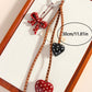 Keypus - Heart Pattern PU Strap Alloy Bag Charm Keychain