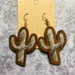 Earedge - Artificial Leather Cactus Earrings