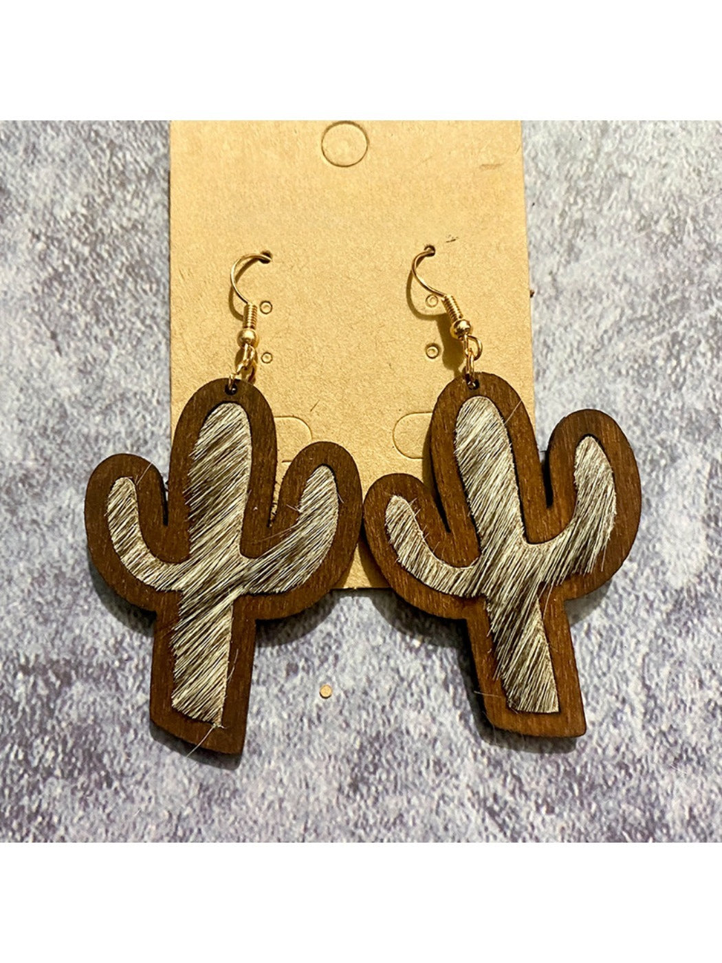 Earedge - Artificial Leather Cactus Earrings