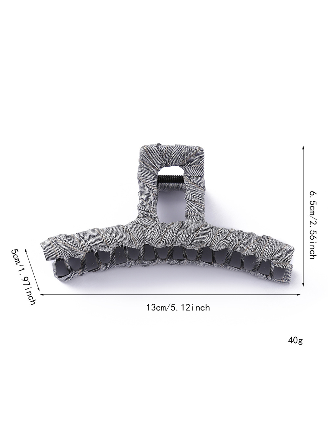 Beau - Pleated Geometric Fabric Claw Hair Clip