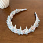 Gifty - Mesh Rhinestone Wave Tooth Detail Headband