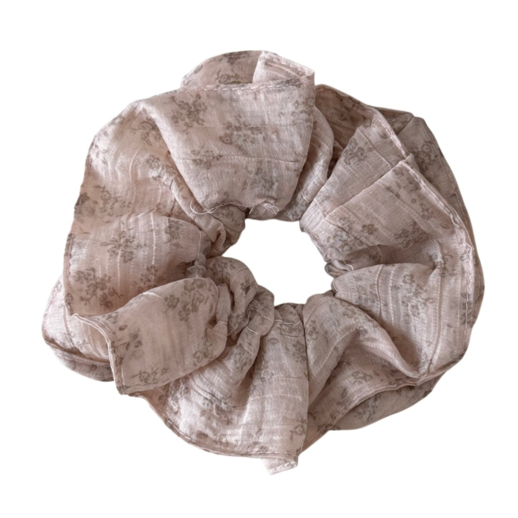 Gifty - Double Layer Floral Print Ruffled Scrunchie