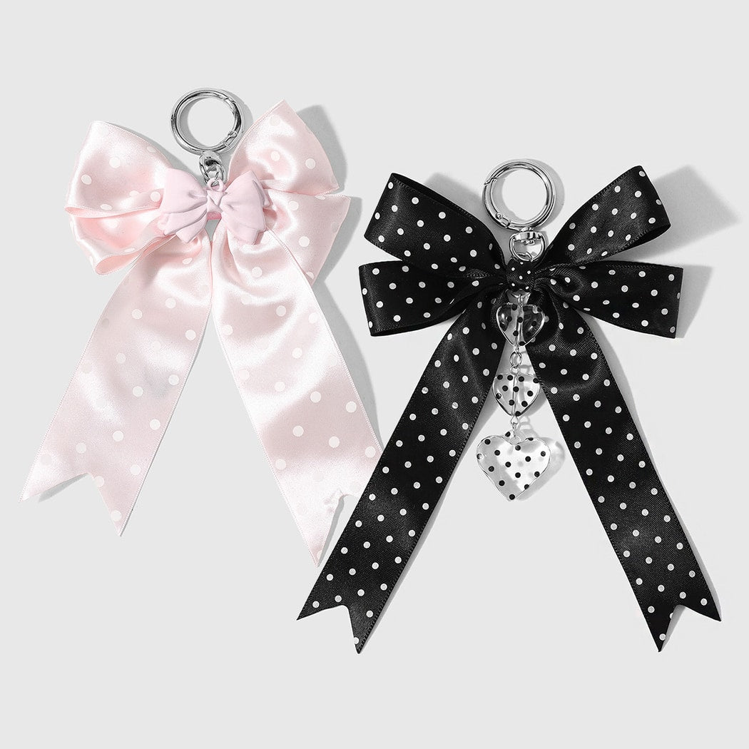 Keypus - Retro Polka Dot Bow Pendant Keychain