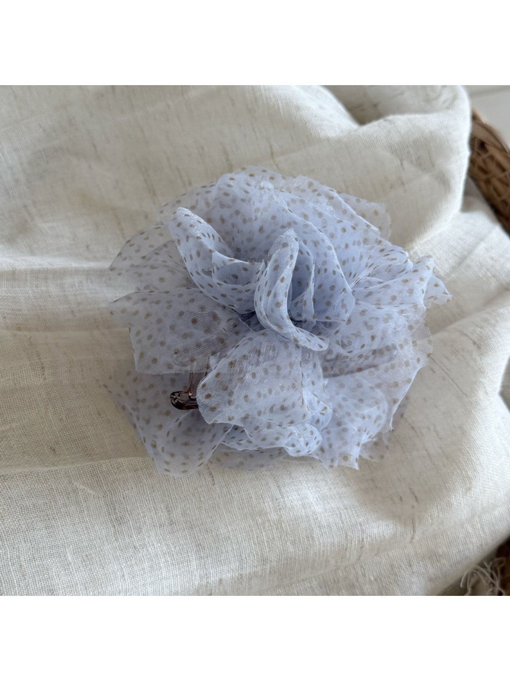 Beau - Polka Dot Mesh Flower Claw Clip