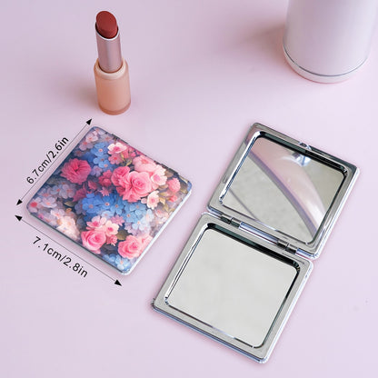 Mirroray - Textured Floral Print Folding Makeup Mirror
