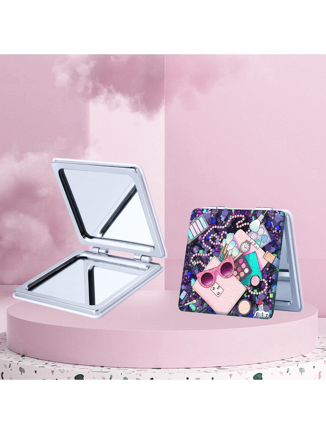 Mirroray - Portable Illustrated Folding Pocket Mirror