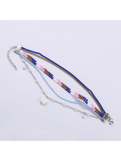 Lovra - Beaded Bohemian Wave Detail Beaded Bracelet