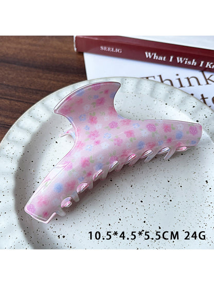 Beau - Floral Print Acetate Fiber Claw Clip