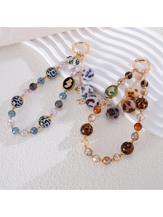 Keypus - Plush Pom-Pom Beaded Phone Strap