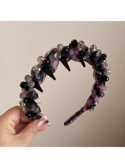 Gifty - Irregular Beaded Sheer Fabric Headband