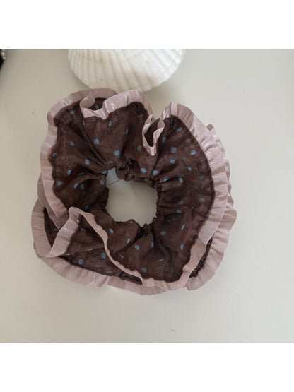 Gifty - Vintage Style Polka Dot Ruffled Scrunchie