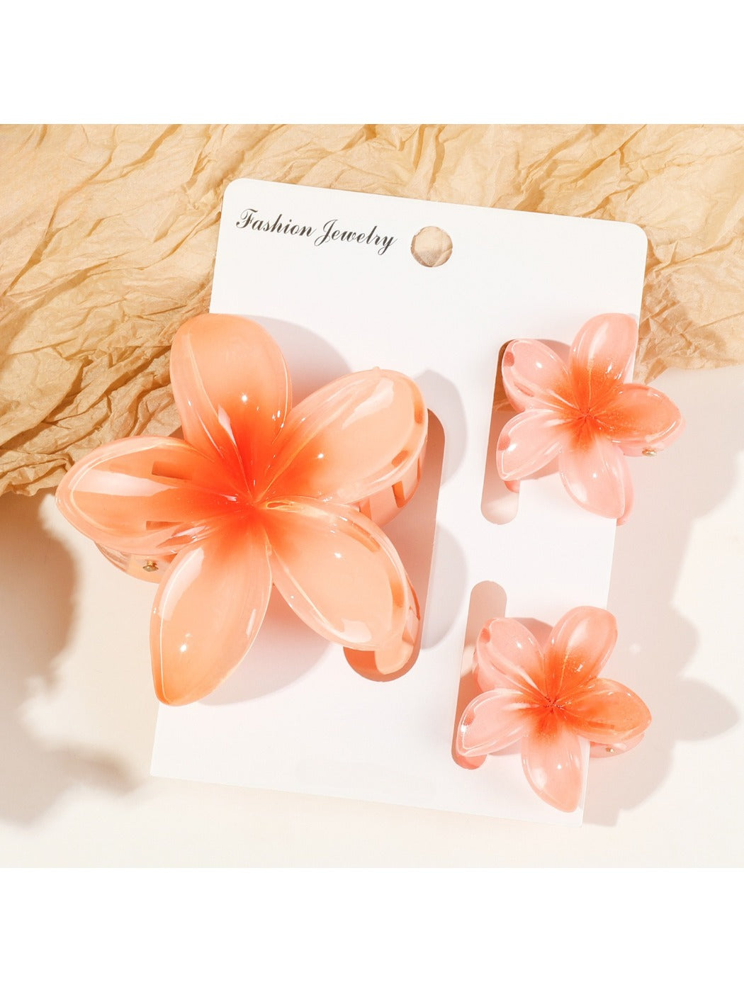 Beau - Gradient Frangipani Hair Clips Set