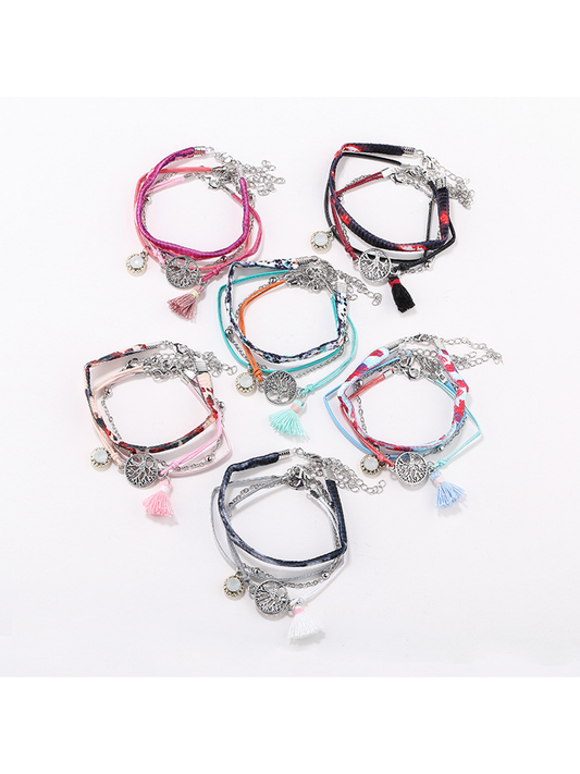 Lovra - Stylish Tree Shaped Tassel Beaded Bracelet