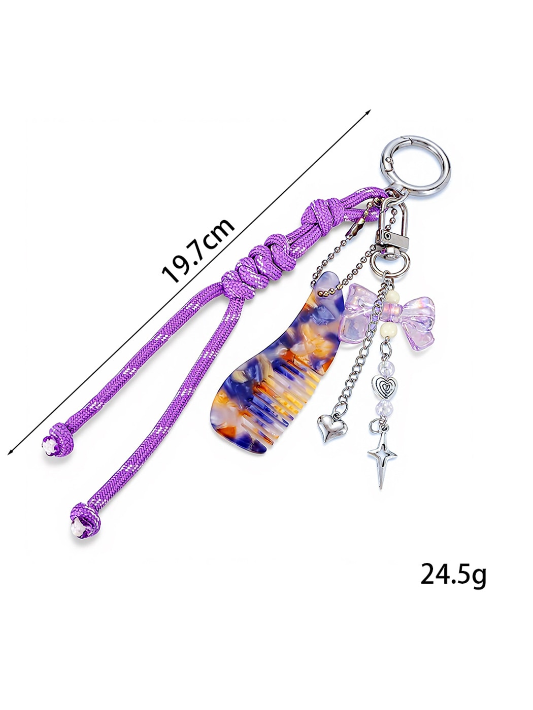 Keypus - Heart Detail Comb Pendant Phone Charm Keychain