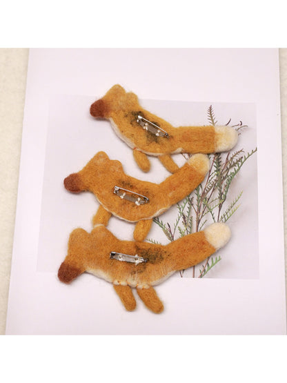Feltery - Cute cartoon fox brooch pin