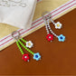 Keypus - Floral Beaded Triple Flower Bag Charm Keychain