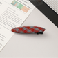Beau - Plaid Fabric Oval Side Bangs Hair Clip