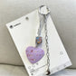 Keypus - Alloy Floral Heart Pendant Bag Charm Keychain