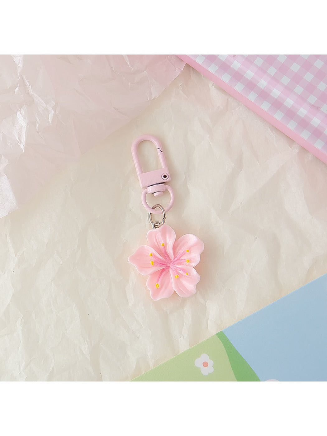 Keypus - Macaron Colored Cherry Blossom Keychain