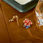 Earedge - Red Peony Floral Stud Earrings